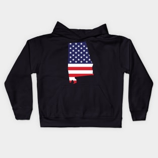 Alabama State Shaped Flag Background Kids Hoodie